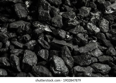 Heap Of Coal As Background, Closeup View