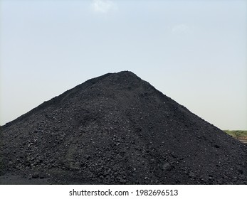 A heap of coal at a yard 