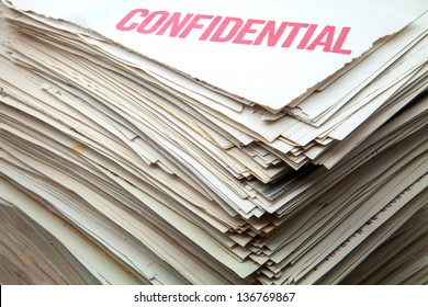 Heap Of Confidential Documents Of Role