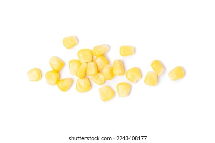 Heap of corn kernels isolated on white background - Shutterstock ID 2243408177