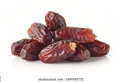 Heap of dates isolated on white background