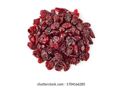 Heap Of Dried Cranberries On White