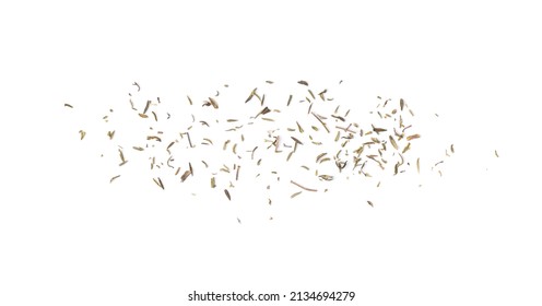 Heap of dried Thyme isolated on white background top view - Shutterstock ID 2134694279