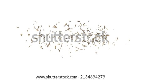 Heap of dried Thyme isolated on white background top view