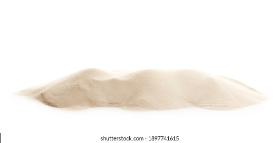 Heap Of Dry Beach Sand On White Background