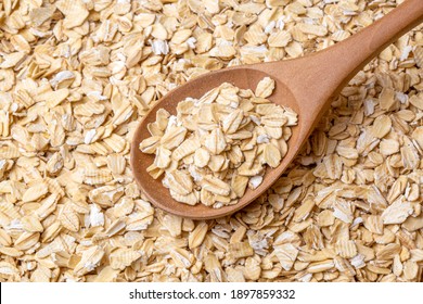 Heap Of Dry Rolled Oats Isolated 