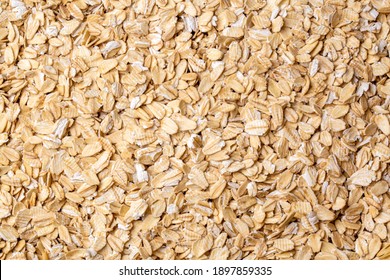 Heap Of Dry Rolled Oats Isolated 