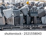 Heap of electronical appliances waste, monitors and tv-s