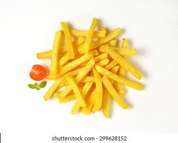 Heap Of French Fries On White Background