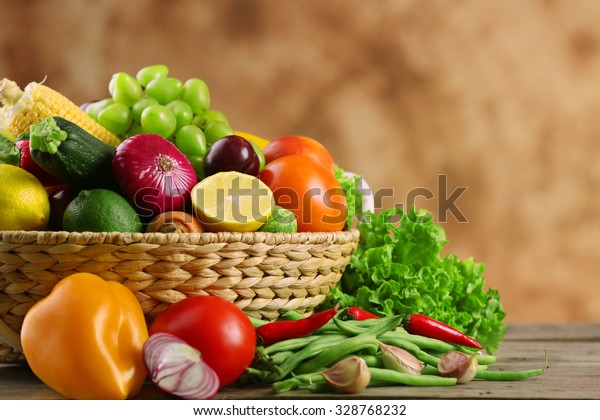 fruits and vegetables basket