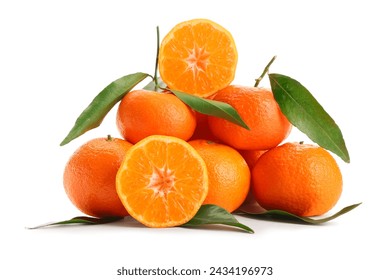 Heap of fresh tangerines on white background - Powered by Shutterstock