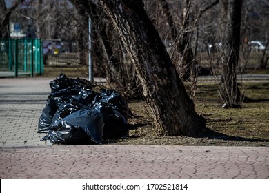 Heap Garbage Plastic Bags Many In The Garden, Pollution From Trash Bag Waste, Stack Of Waste Bags Plastic, Garbage Waste Bags Plastic Black Many, Pile Trash Bag