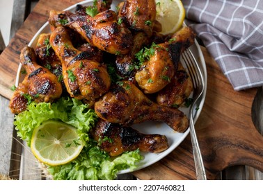 Heap Of Homemade Barbecue Chicken Drumsticks