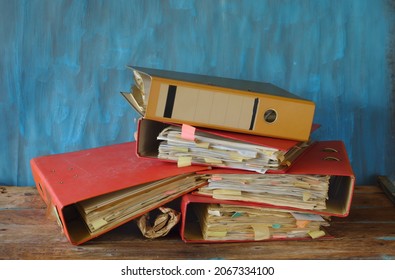 Heap Of Messy File Folders, Red Tape, Bureaucracy, Business, Bad Administration Concept