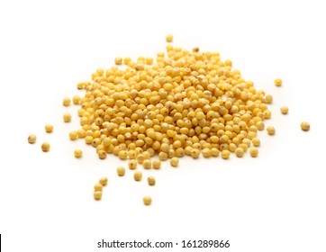 Heap Of Millet Groats On White