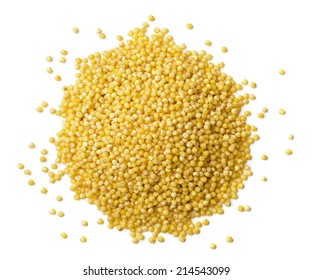 Heap Of Millet Seeds Isolated On White