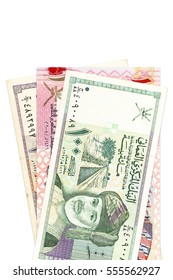 Heap Of Omani Rial Bank Notes