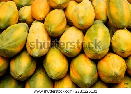 Heap of papaya fruit, stacked of papaya background  Foto d'archivio © 