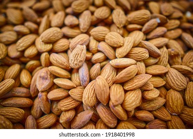 Heap of peeled almonds nut