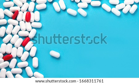 Similar – Image, Stock Photo Assorted pharmaceutical medicine pills, tablets and capsules