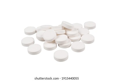 Heap Of Pills On White Background