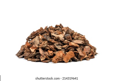 Heap Of Pine Bark Isolated