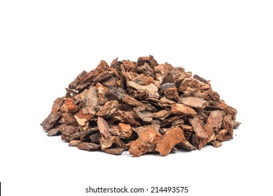 Heap Of Pine Bark Isolated