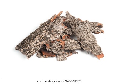 Heap Of Pine Bark Isolated