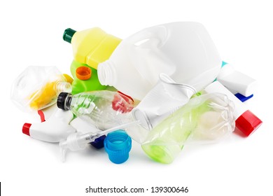 Heap Of Plastic Garbage On White