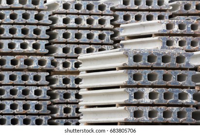 Heap Of Prestressed I Shape Concrete Piles, Cement Poles