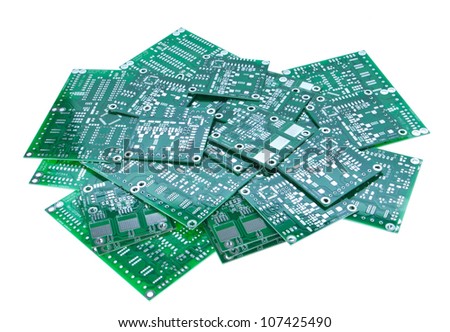 Heap of printed circuit boards (PCBs)