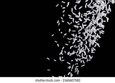 Heap of raw rice on dark background - Powered by Shutterstock