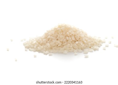 Heap Of Raw White Rice Grains