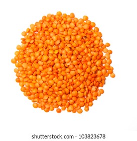 Heap Of Red Lentil Isolated