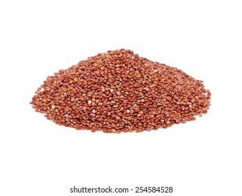 Heap Of Red Quinoa Isolated On White Background