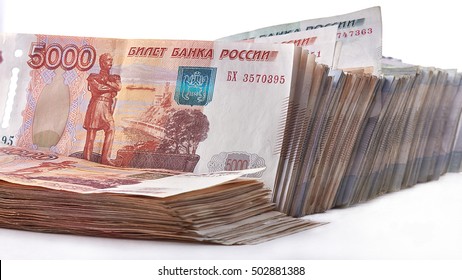 Heap of Russian Rubles.