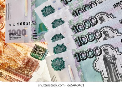 Heap of Russian Rubles.