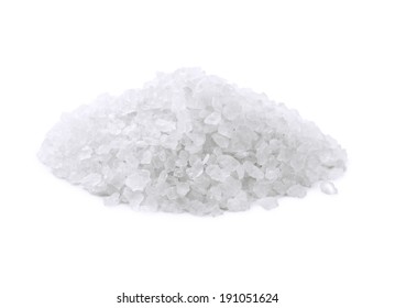 Heap Of Salt Crystals Isolated On White