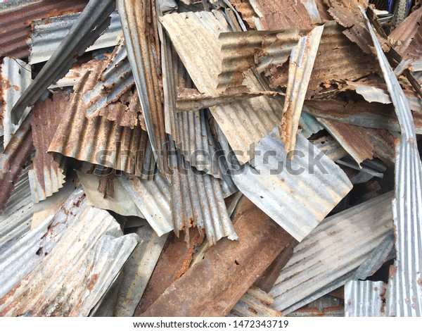 Heap of scrap metal
stored for recycling 