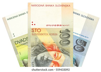 Heap Of Slovak Koruna Bank Notes