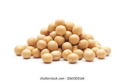 Heap of soybeans isolated on white background - Clipping path included - Shutterstock ID 2065303166