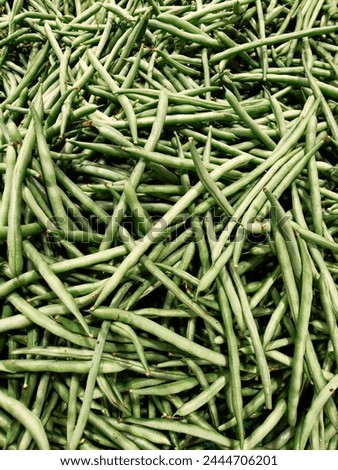 Heap of stringbean, it's well known in Indonesia named buncis, top view


