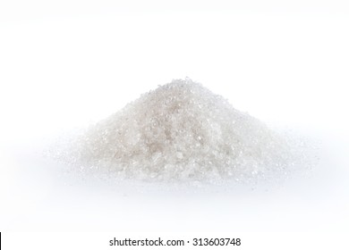 Heap Of Sugar On White Background