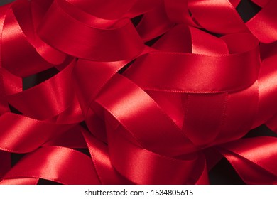 Heap Of Tangled Red Ribbon