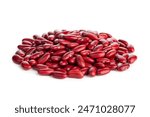 Heap of Uncooked Kidney bean or Red beans isolated on white background.