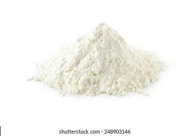 Heap Of Wheat Flour Isolated On White