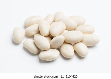 Heap Of White Beans Isolated On White Background