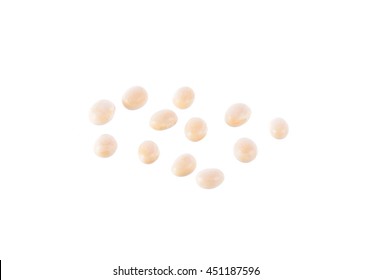 Heap Of White Beans Isolated On White Background