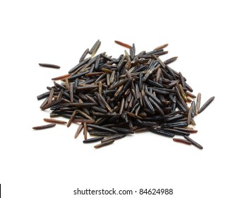 Heap Of Wild Rice Isolated On White