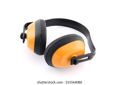 Hearing Protection Ear Muffs On White Background